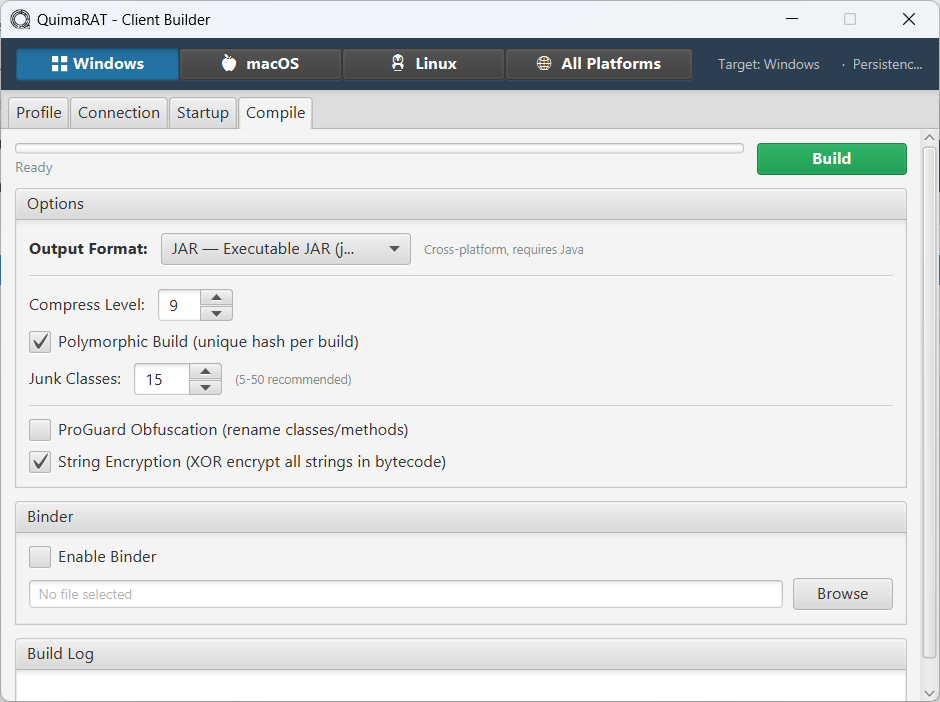 Builder — Compile Options